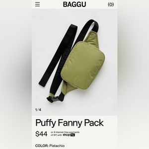 NWT Baggu Puffy Fanny Pack in Pistachio